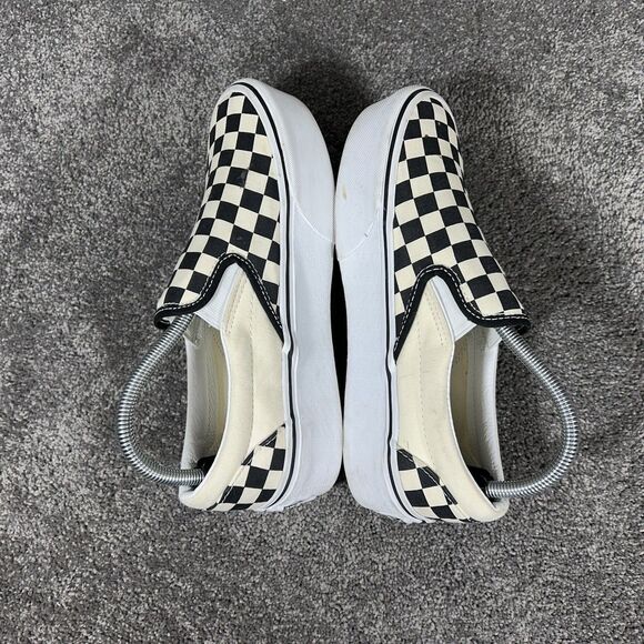 Vans Classic Slip-On Stackform Women’s Sz 8.5 Black White Checker Platform Shoes - Picture 7 of 11